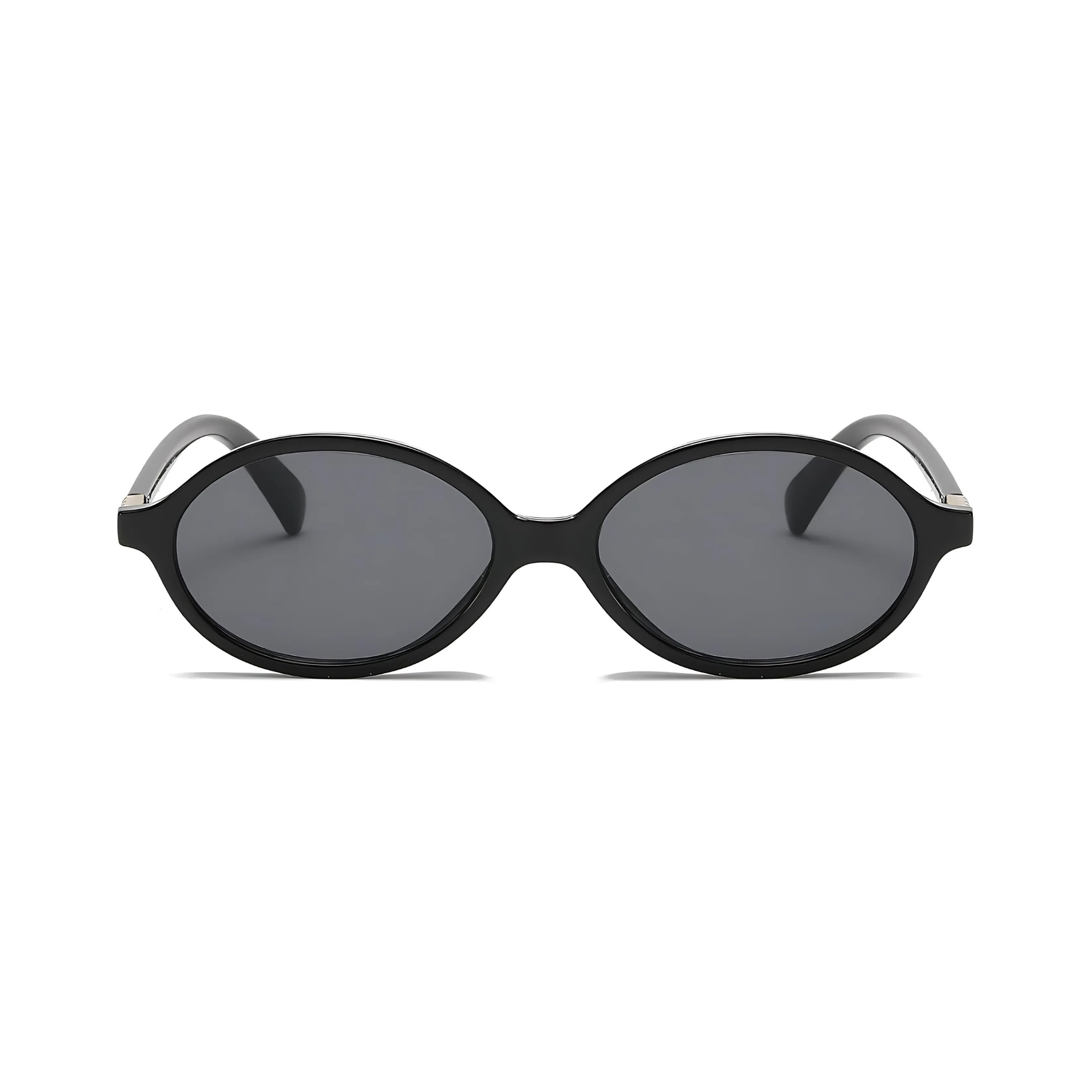 essntl series Retro Vintage 90s Oval Sunglasses For Men & Women - Black essntl series Retro Vintage 90s Oval Sunglasses For Men & Women - Black