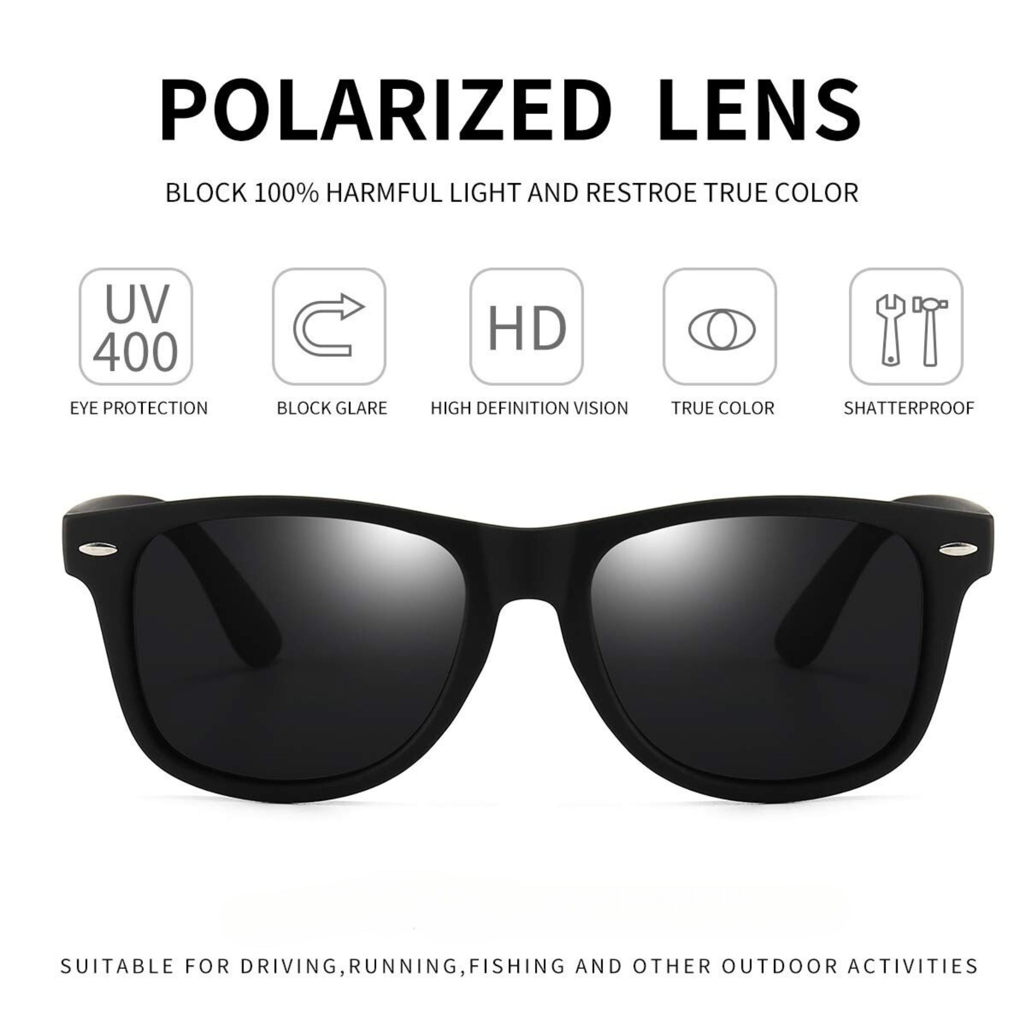Klassic Series Polarized Wayfarer Sunglasses For Men & Women - (Matte Black Frame & Grey Lenses) Klassic Series Polarized Wayfarer Sunglasses For Men & Women - (Matte Black Frame & Grey Lenses)
