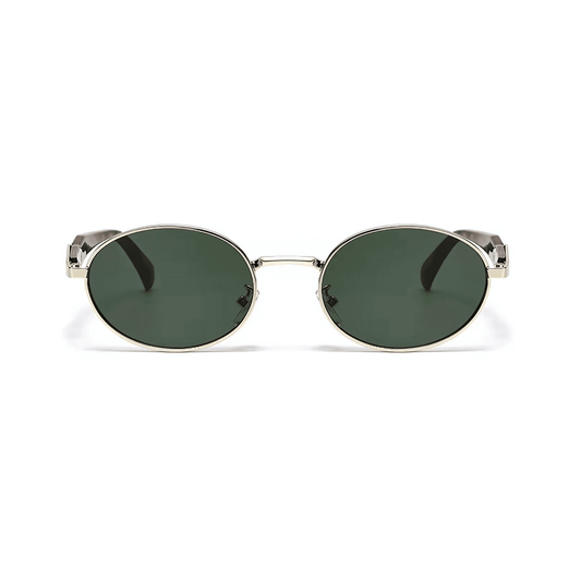 essntl Series Retro Oval Sunglasses For Men & Women - Emerald Green