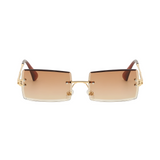 HautRim Series Rimless Rectangle Y2K Sunglasses For Men & Women Gold Brown HautRim Series Rimless Rectangle Y2K Sunglasses For Men & Women Gold Brown