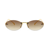 crush series Retro Vintage Rimless Oval Sunglasses For Men & Women - Gold Brown Gradient crush series Retro Vintage Rimless Oval Sunglasses For Men & Women - Gold Brown Gradient