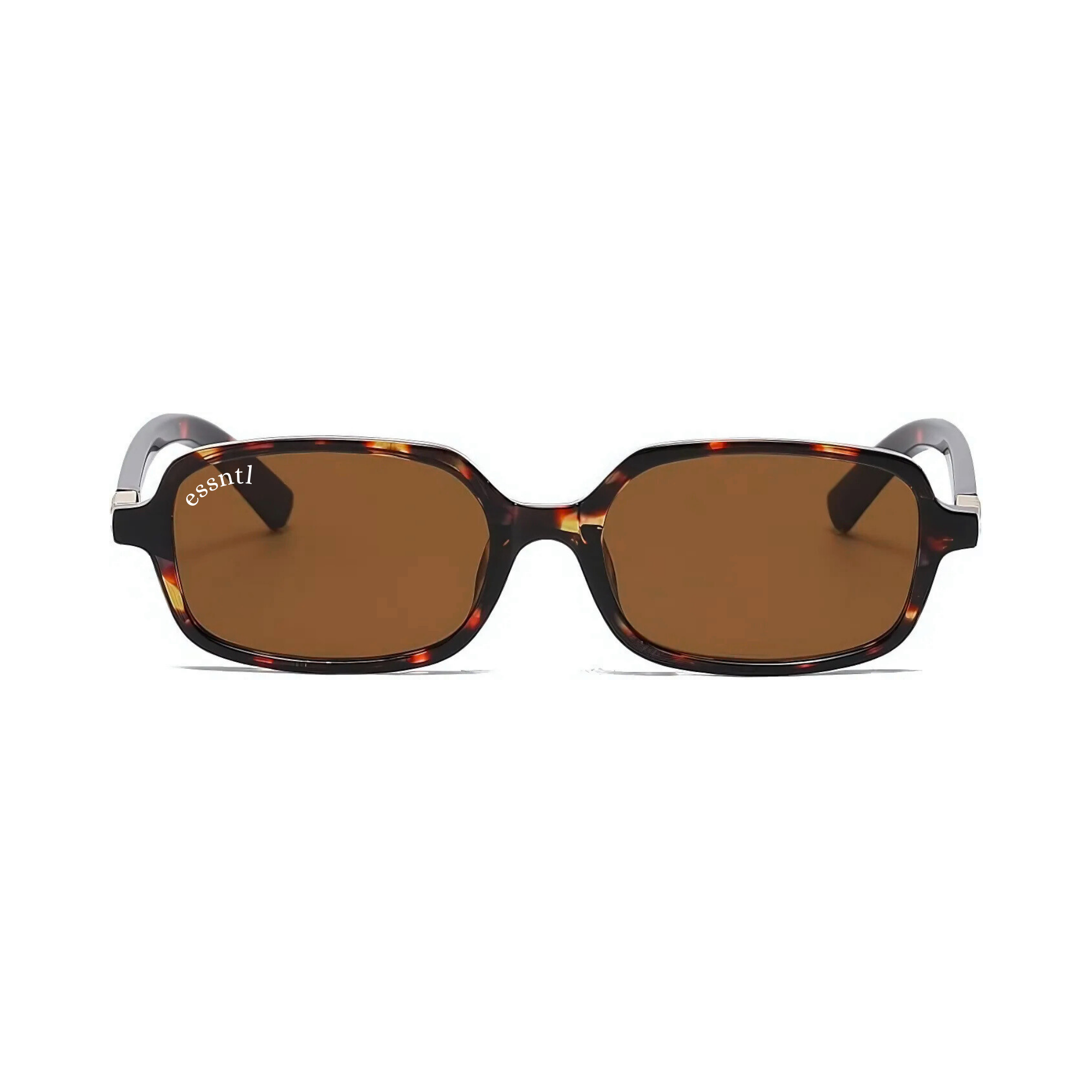 essntl series Retro Vintage Narrow 90s Rectangle Sunglasses For Men & Women - Leopard Brown essntl series Retro Vintage Narrow 90s Rectangle Sunglasses For Men & Women - Leopard Brown