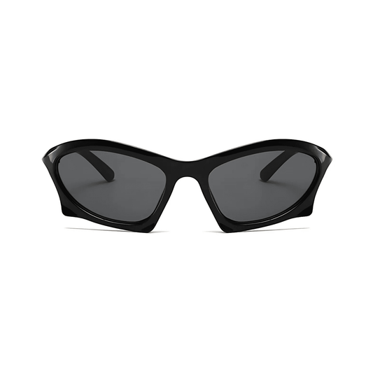 Futuristic Series Bat Y2K Sunglasses - Black Frame & Grey Lenses