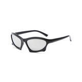 Futuristic Series Bat Y2K Sunglasses - Black Frame & Silver Mirrored Lenses Futuristic Series Bat Y2K Sunglasses - Black Frame & Silver Mirrored Lenses