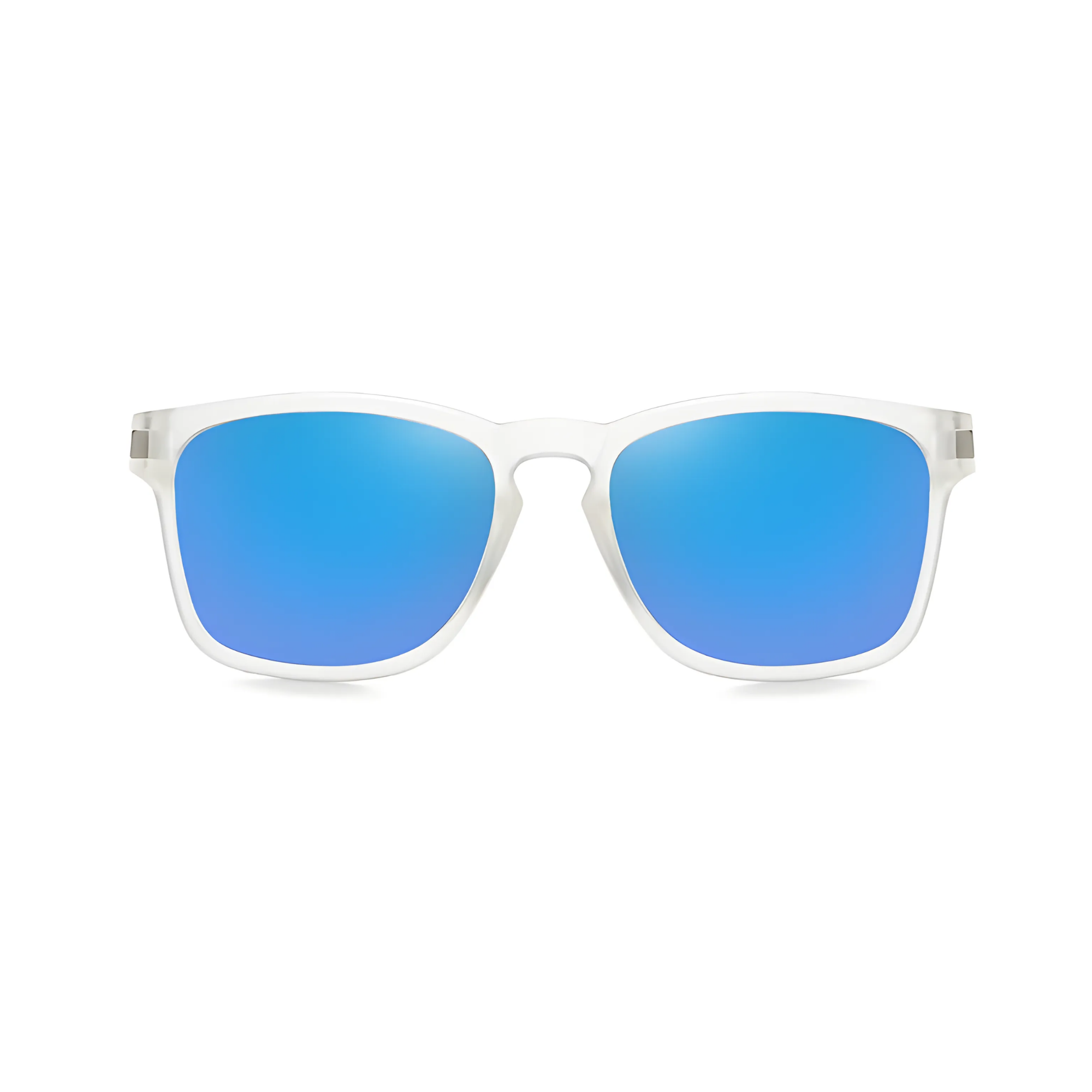 Klassic Series Polarized Sports Rectangular Sunglasses For Men & Women - (Crystal Frame Blue Mirrored Lenses) Klassic Series Polarized Sports Rectangular Sunglasses For Men & Women - (Crystal Frame Blue Mirrored Lenses)
