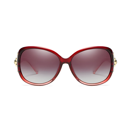 Royal Series Oval Fox Sunglasses For Women - Red