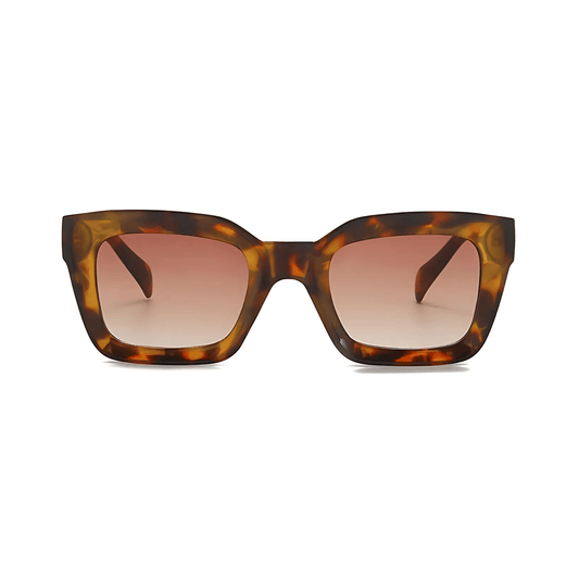 Dotted Series 3 Dots Square Sunglasses - Demi Brown