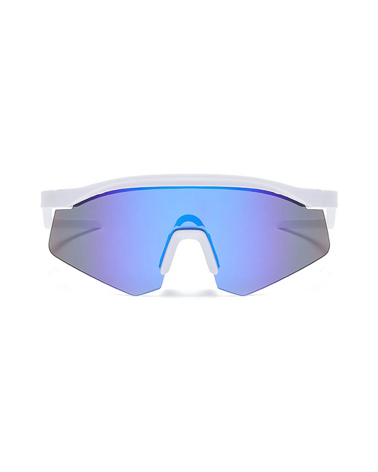 Xplorer Half-Rim Sports Sunglasses - White Blue