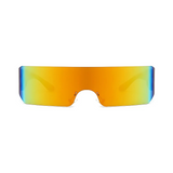Futuristic Series Shield Sunglasses - Black Frame Yellow Mirrored Lenses Futuristic Series Shield Sunglasses - Black Frame Yellow Mirrored Lenses