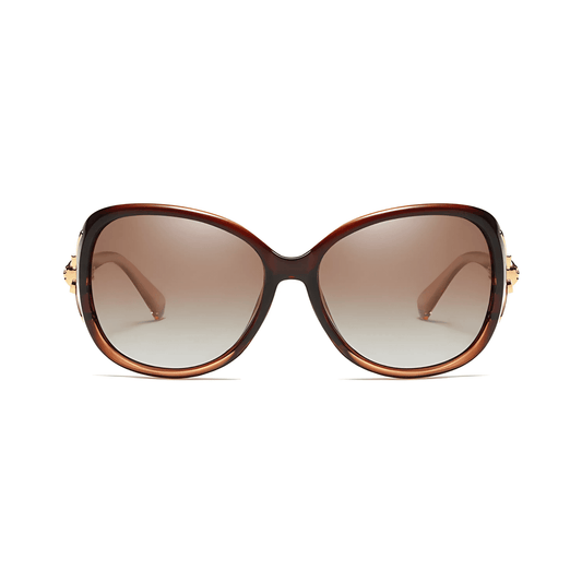 Royal Series Oval Fox Sunglasses For Women - Brown