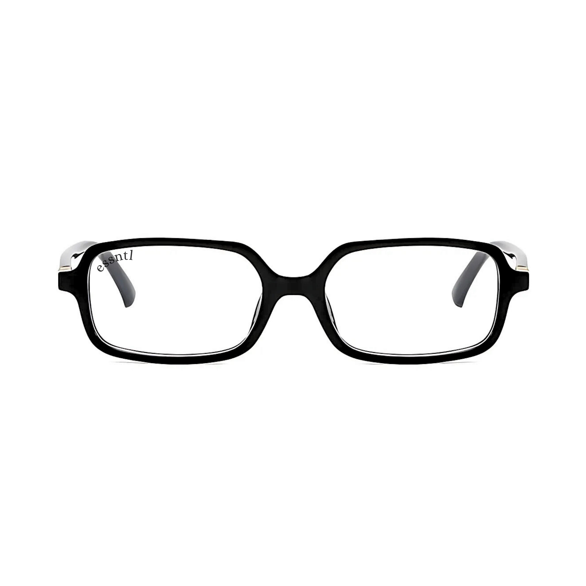 essntl series Retro Vintage Narrow 90s Rectangle Computer Glasses For Men & Women - Black Clear essntl series Retro Vintage Narrow 90s Rectangle Computer Glasses For Men & Women - Black Clear