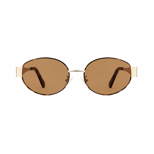 essntl Series Retro Oval 90s Sunglasses For Men & Women Wild Edit - Wild Mocha