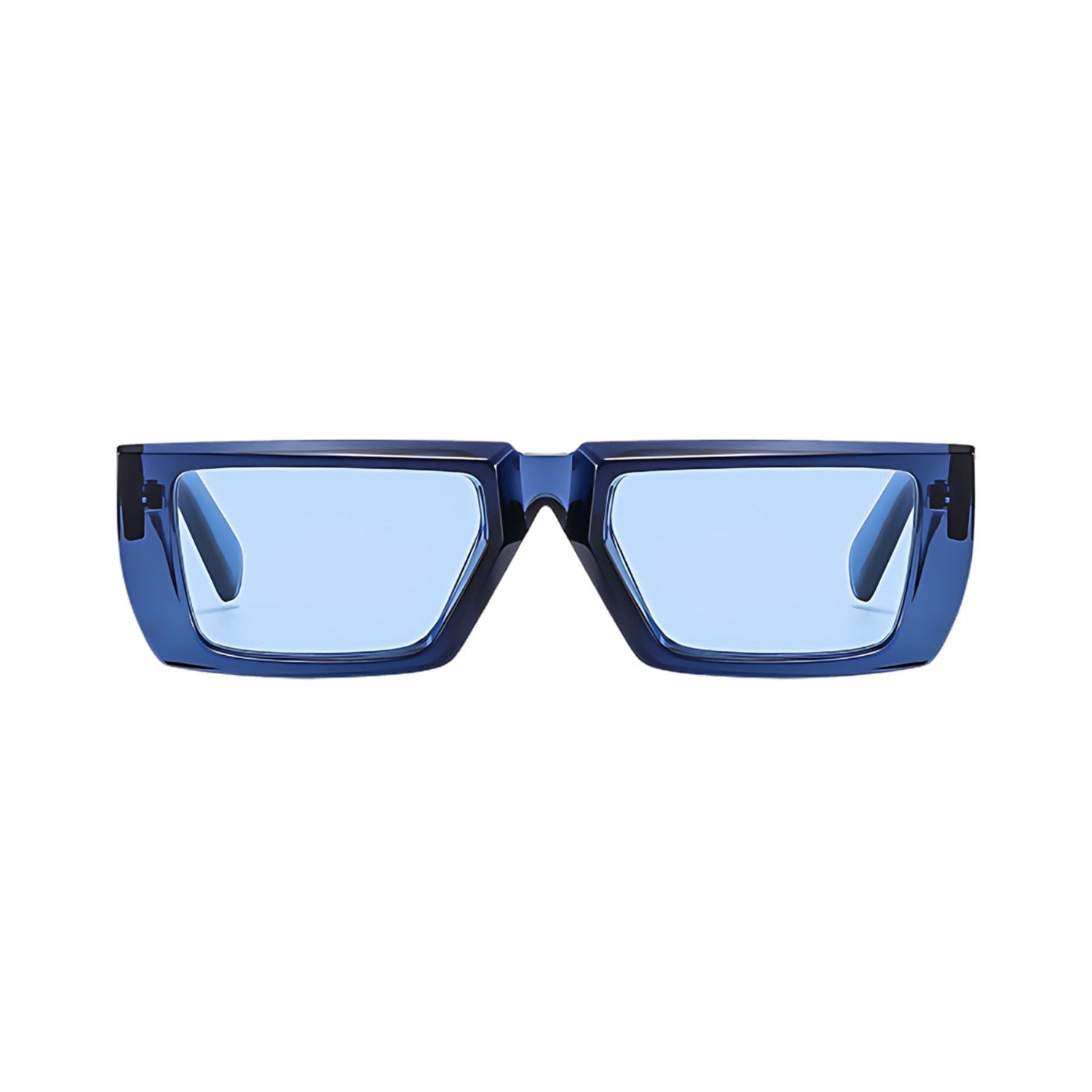 Futuristic Series Street Wear Y2K Rectangle Sunglasses - Cobalt Blue Futuristic Series Street Wear Y2K Rectangle Sunglasses - Cobalt Blue