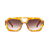 Rebel Retro Vintage 70s Hexagonal Aviator Double Bridge Sunglasses - Honey Tortoise Frame Brown Lenses Rebel Retro Vintage 70s Hexagonal Aviator Double Bridge Sunglasses - Honey Tortoise Frame Brown Lenses