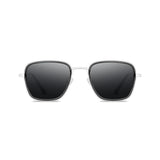 Fame Series Retro Square Sunglasses - Silver Frame Grey Lens Fame Series Retro Square Sunglasses - Silver Frame Grey Lens
