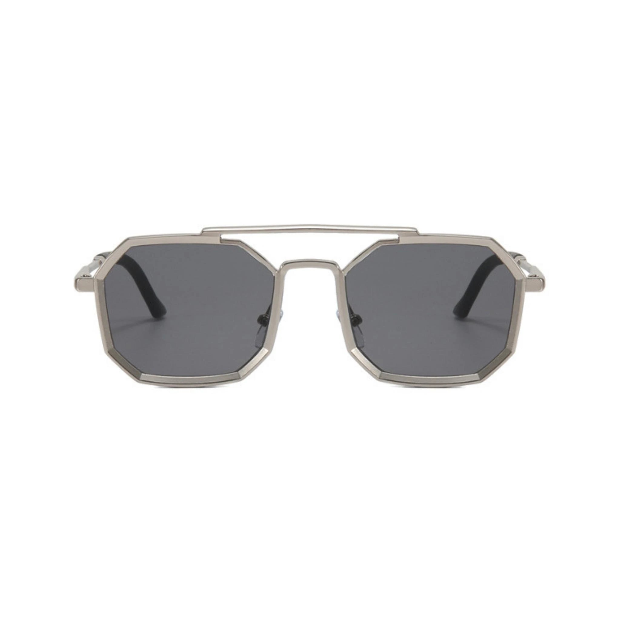 OCTO Series Metal Frame Octagon Sunglasses - Silver OCTO Series Metal Frame Octagon Sunglasses - Silver