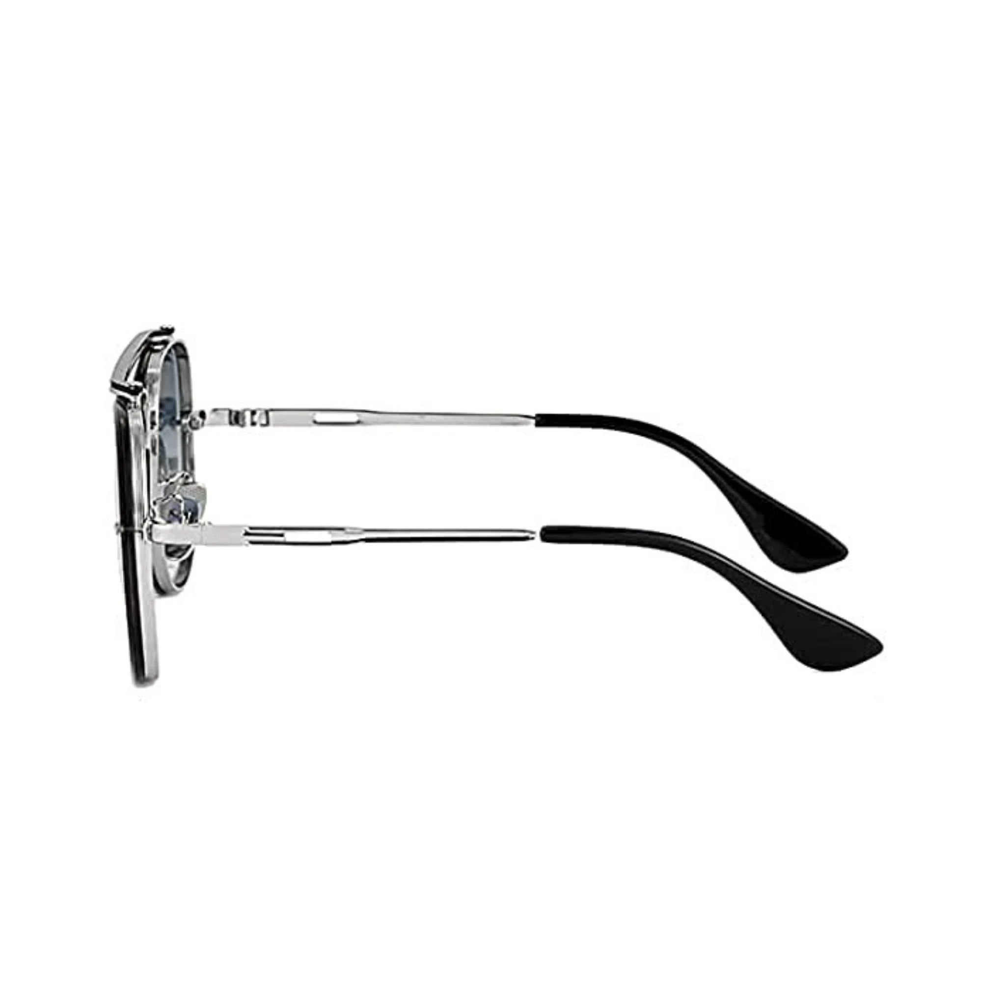 Bold Series Metal Frame Pilot Aviator Sunglasses - Silver Frame Gradient Blue Lens Bold Series Metal Frame Pilot Aviator Sunglasses - Silver Frame Gradient Blue Lens