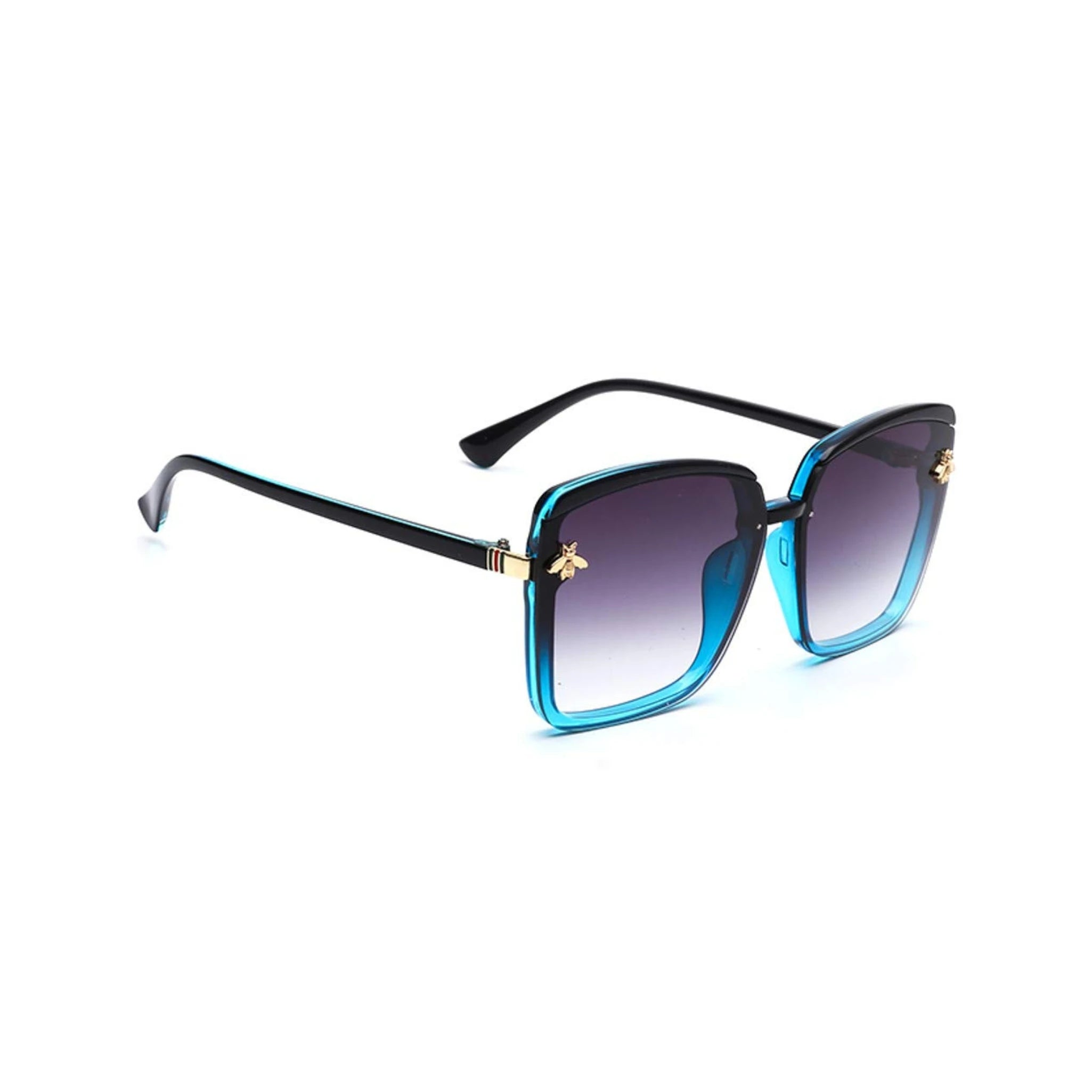 Queen Bee Oversized Square Sunglasses For Women - Blue Queen Bee Oversized Square Sunglasses For Women - Blue