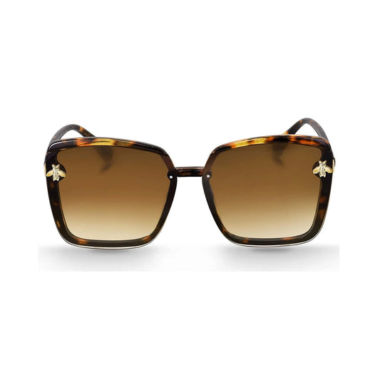 Queen Bee Oversized Square Sunglasses For Women - Leopard Print