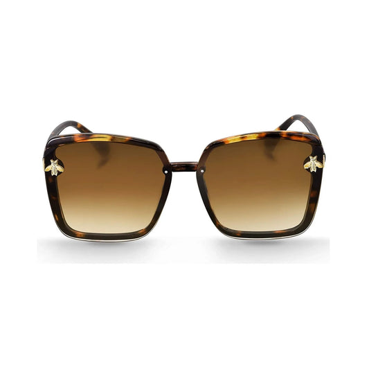 Queen Bee Oversized Square Sunglasses For Women - Leopard Print