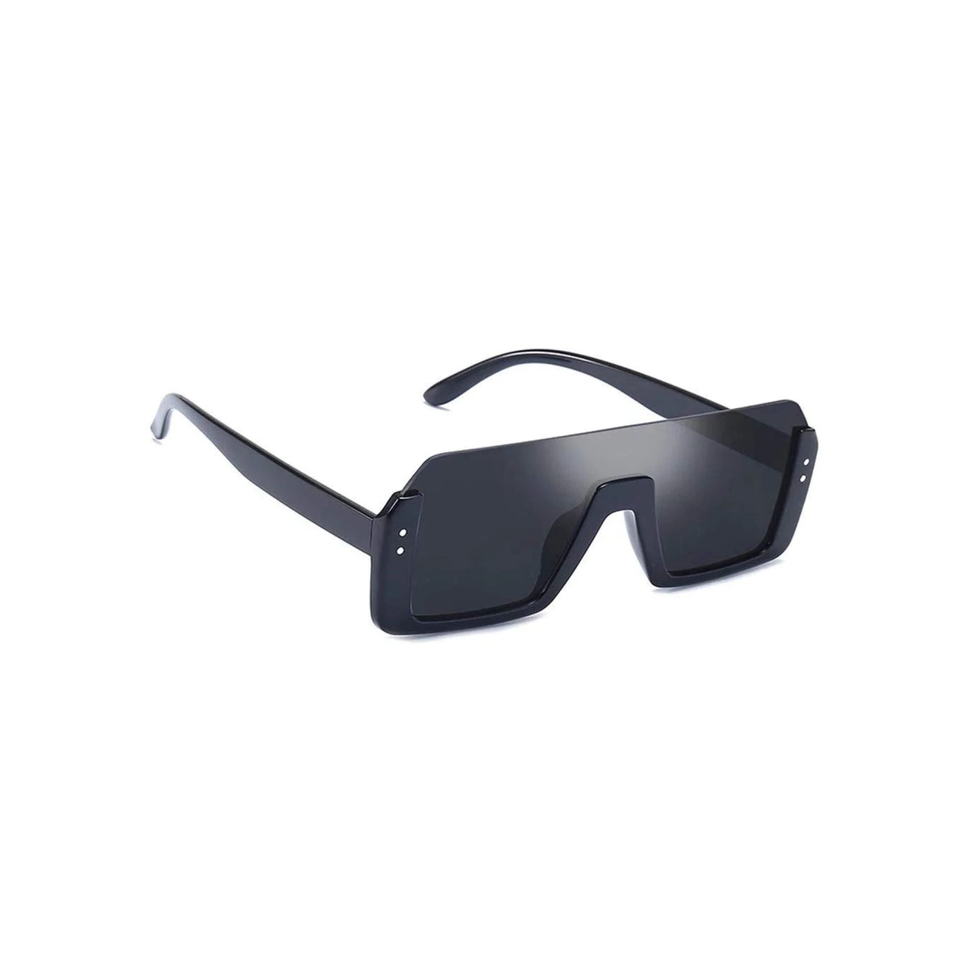 HautRim Series Half Rim Rectangular Sunglasses - Black HautRim Series Half Rim Rectangular Sunglasses - Black