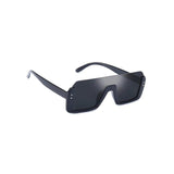 HautRim Series Half Rim Rectangular Sunglasses - Black HautRim Series Half Rim Rectangular Sunglasses - Black