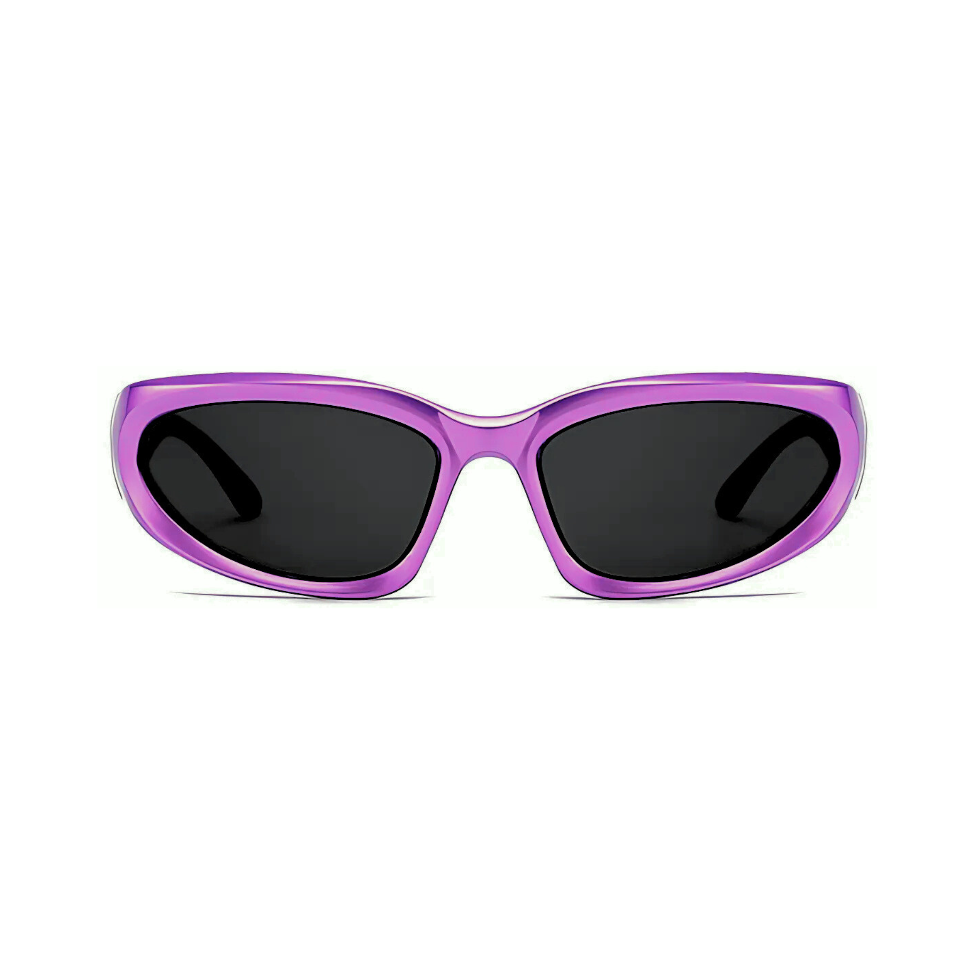 Futuristic Series Y2K Wraparound Sunglasses - Violet Frame Grey Lenses Futuristic Series Y2K Wraparound Sunglasses - Violet Frame Grey Lenses