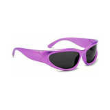 Futuristic Series Y2K Wraparound Sunglasses - Violet Frame Grey Lenses Futuristic Series Y2K Wraparound Sunglasses - Violet Frame Grey Lenses