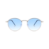 essntl series Vintage Round Sunglasses For Men & Women Silver Frame Gradient Blue Lenses essntl series Vintage Round Sunglasses For Men & Women Silver Frame Gradient Blue Lenses