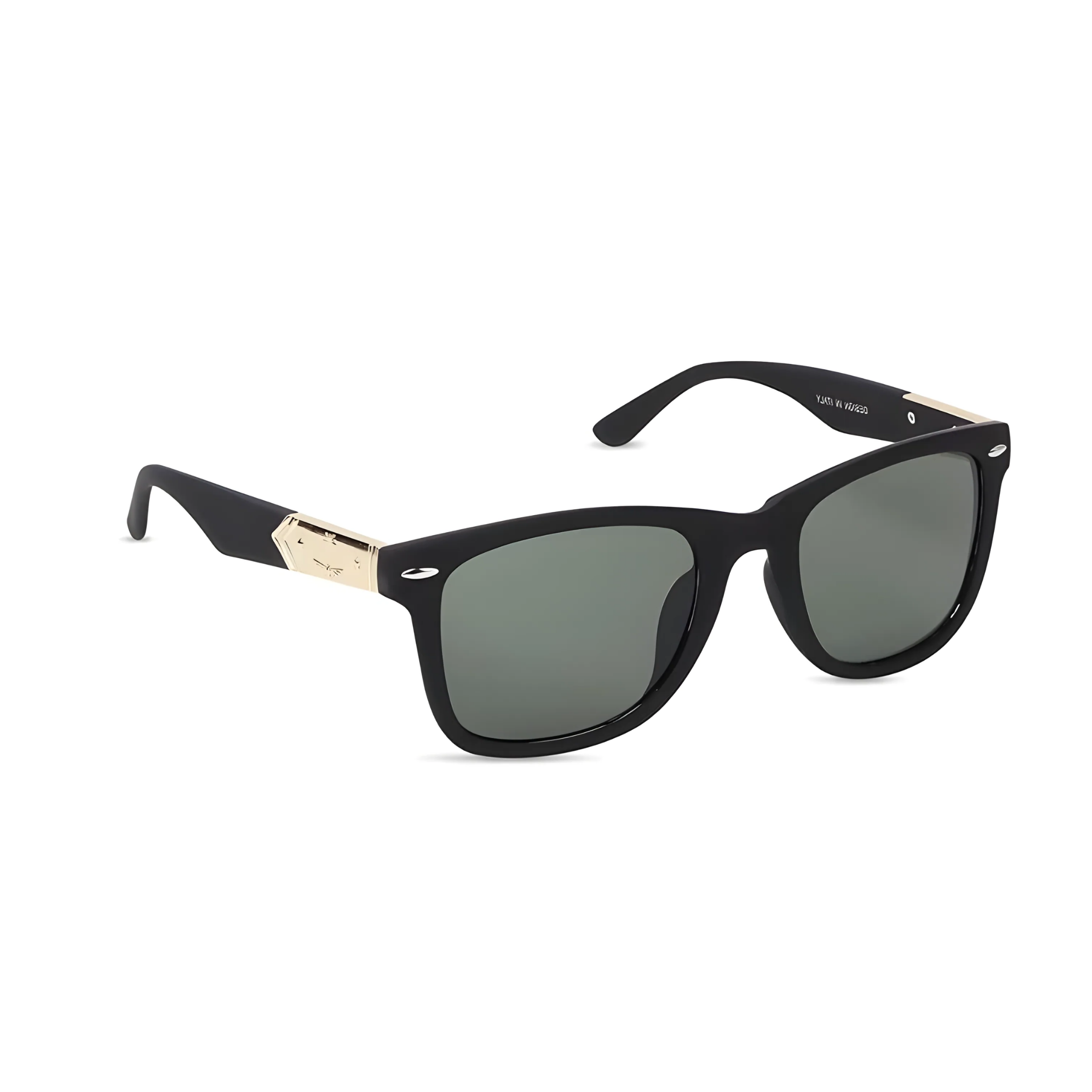Klassic Series UV Protected Wayfarer Sunglasses - Matte Black Frame Green Lenses Klassic Series UV Protected Wayfarer Sunglasses - Matte Black Frame Green Lenses