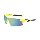 Futuristic Series Half Rim Sports Sunglasses - Yellow Frame Blue Yellow Gradient Lenses Futuristic Series Half Rim Sports Sunglasses - Yellow Frame Blue Yellow Gradient Lenses