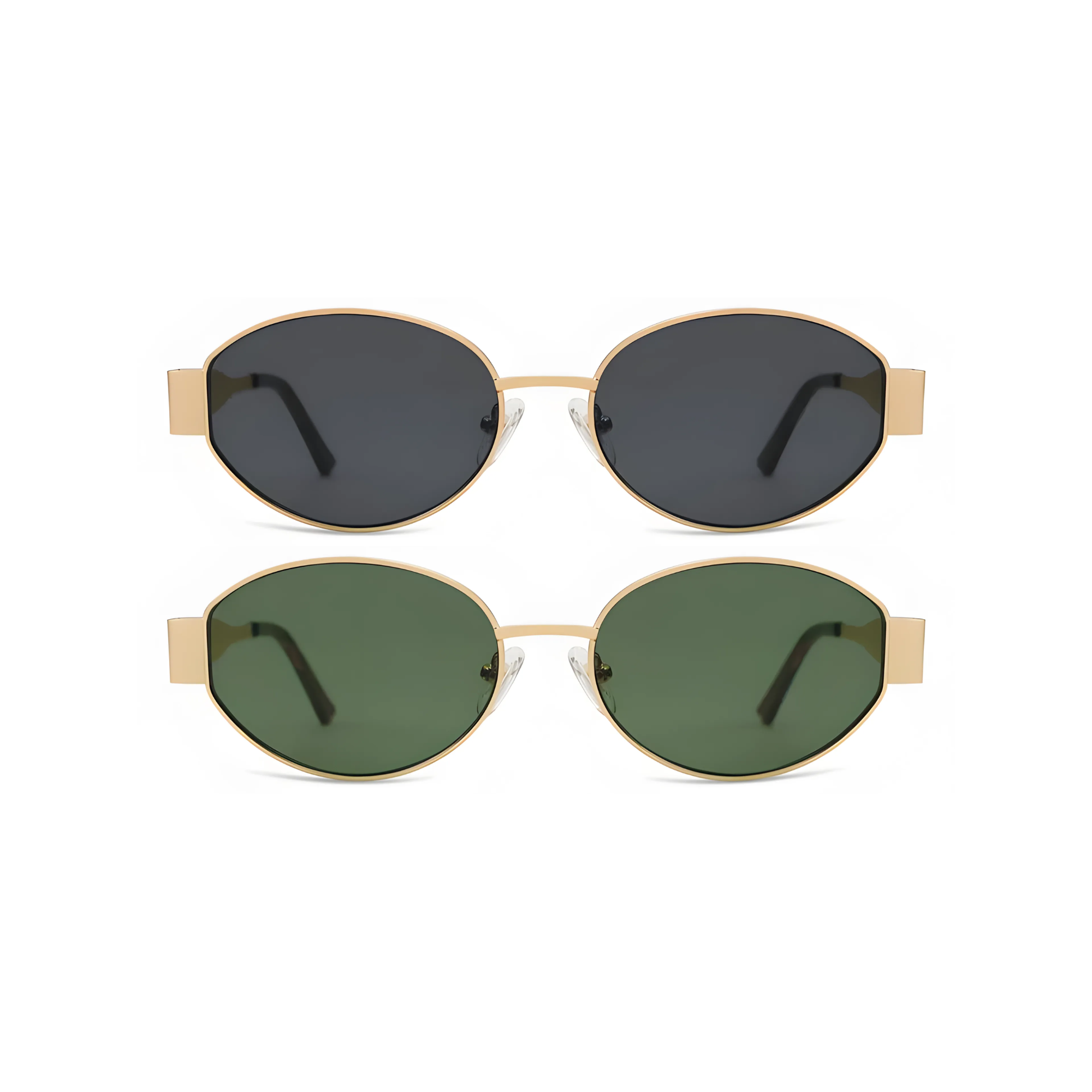 essntl Series Retro Oval Sunglasses For Women & Men - Pack Of 2 - Grey & Green essntl Series Retro Oval Sunglasses For Women & Men - Pack Of 2 - Grey & Green