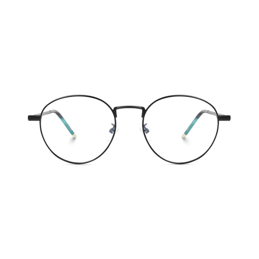 essntl series Vintage Round Computer Glasses For Men & Women Black Frame Clear Lenses
