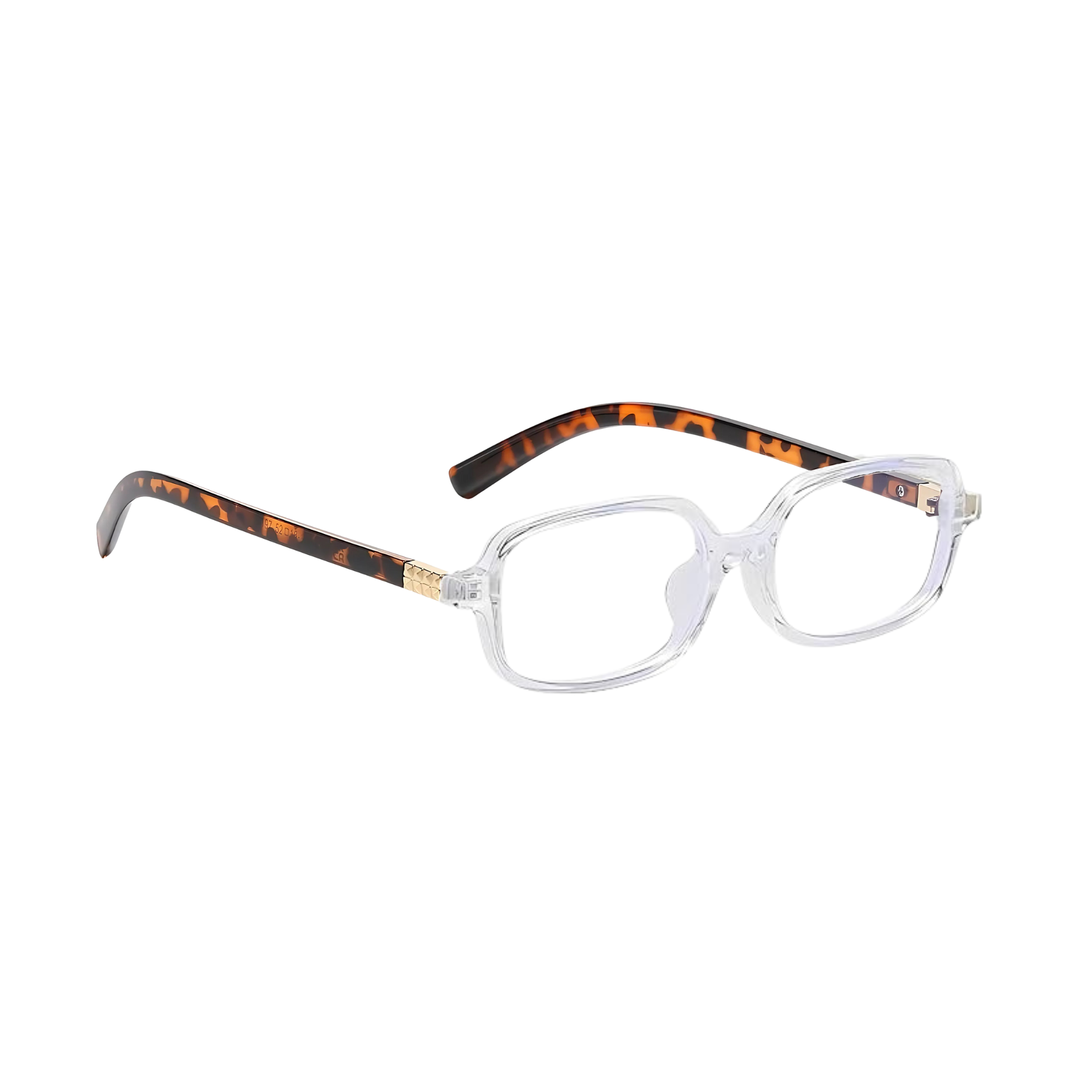 essntl series Retro Vintage Narrow 90s Rectangle Computer Glasses For Men & Women - Transparent Leopard essntl series Retro Vintage Narrow 90s Rectangle Computer Glasses For Men & Women - Transparent Leopard