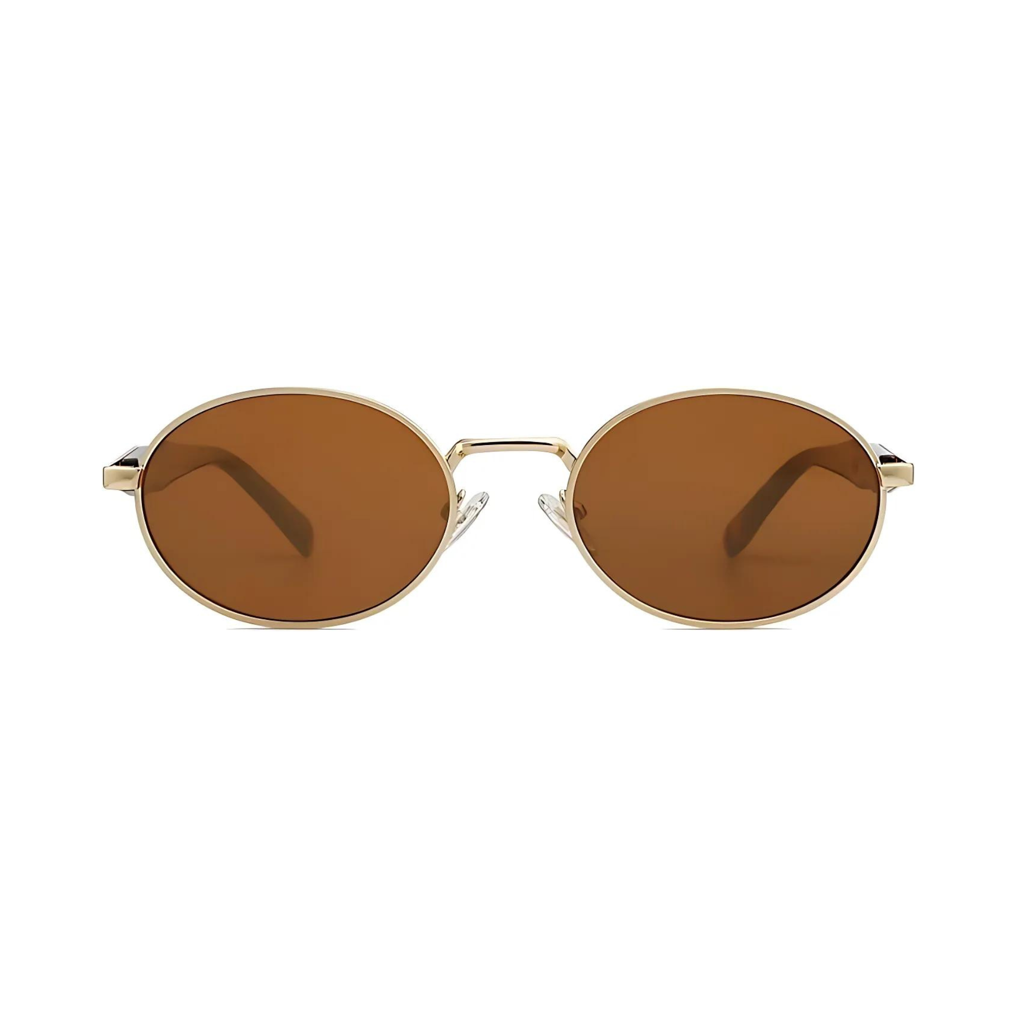 essntl Series Retro Oval Sunglasses For Men & Women - Emerald Brown essntl Series Retro Oval Sunglasses For Men & Women - Emerald Brown
