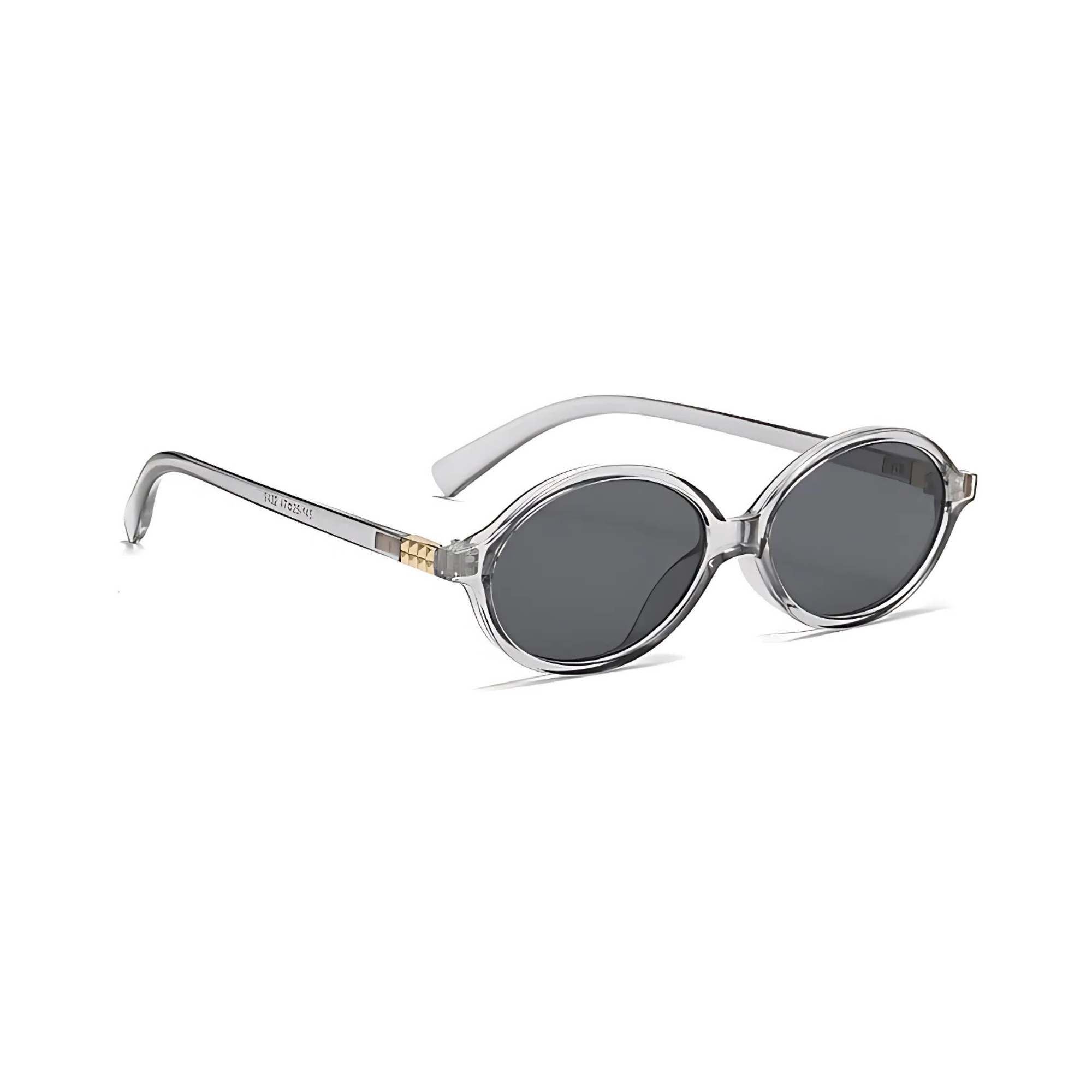 essntl series Retro Vintage 90s Oval Sunglasses For Men & Women - Transparent Grey Frame Grey Lenses essntl series Retro Vintage 90s Oval Sunglasses For Men & Women - Transparent Grey Frame Grey Lenses