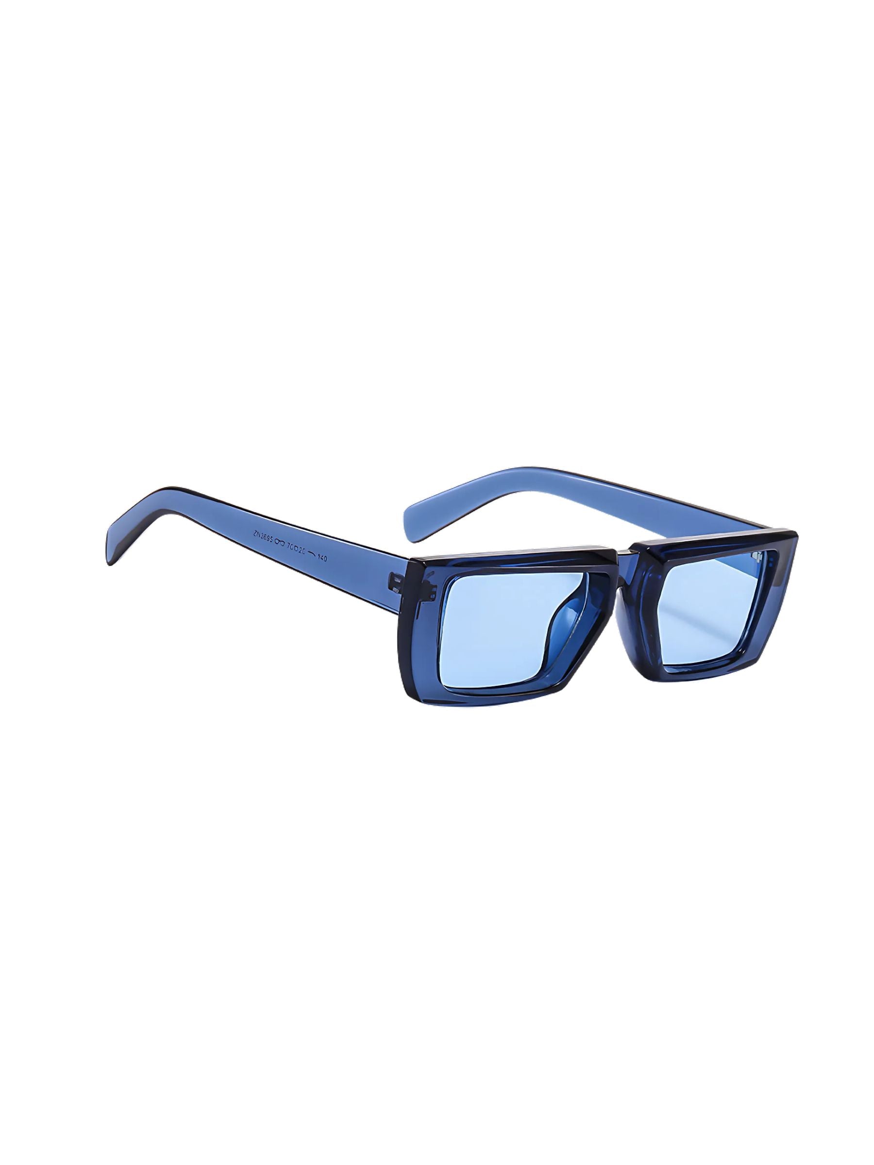Futuristic Series Street Wear Y2K Rectangle Sunglasses - Cobalt Blue Futuristic Series Street Wear Y2K Rectangle Sunglasses - Cobalt Blue