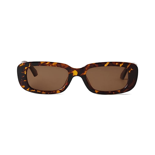 Rectro Series Retro Rectangular Sunglasses - Leopard Print