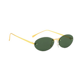 crush series Retro Vintage Rimless Oval Sunglasses For Men & Women - Gold Green crush series Retro Vintage Rimless Oval Sunglasses For Men & Women - Gold Green