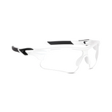 Futuristic Series Half Rim Sports Sunglasses - White Frame Clear Lenses Futuristic Series Half Rim Sports Sunglasses - White Frame Clear Lenses