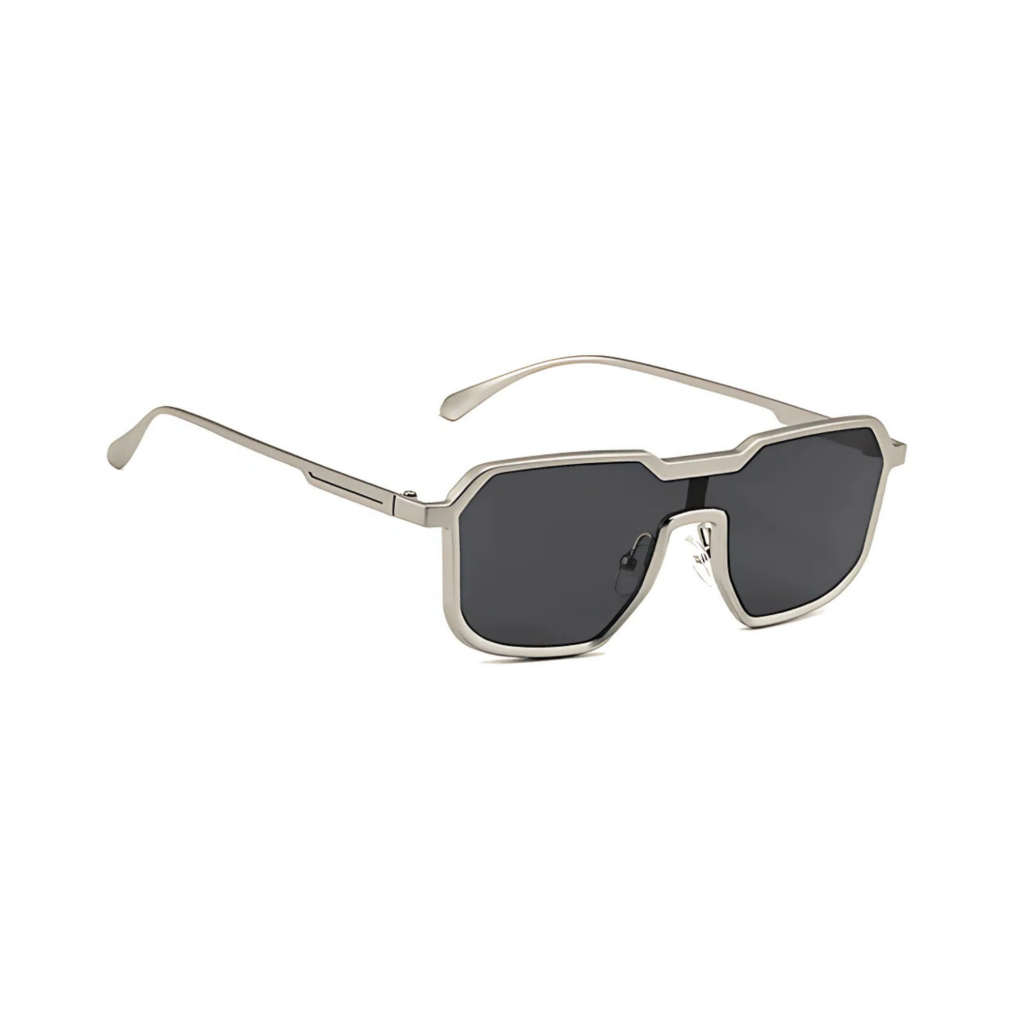 Monster Series Square Irregular Sunglasses For Men & Women - Onyx Silver Monster Series Square Irregular Sunglasses For Men & Women - Onyx Silver