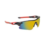 Futuristic Series Half Rim Sports Sunglasses - Black Frame Blue Yellow Gradient Lenses Futuristic Series Half Rim Sports Sunglasses - Black Frame Blue Yellow Gradient Lenses