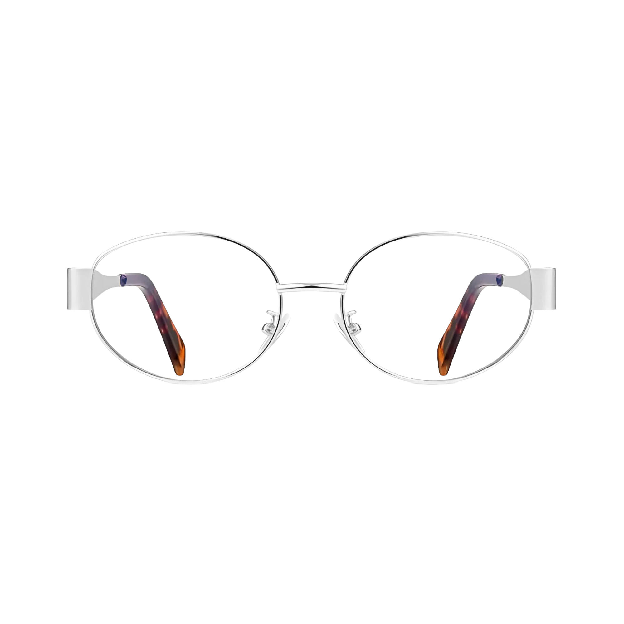 essntl Series Retro Oval Blue Light Blocking Computer Glasses - Unisex - Platinum Silver essntl Series Retro Oval Blue Light Blocking Computer Glasses - Unisex - Platinum Silver