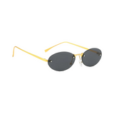 crush series Retro Vintage Rimless Oval Sunglasses For Men & Women - Gold Grey crush series Retro Vintage Rimless Oval Sunglasses For Men & Women - Gold Grey