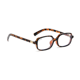 essntl series Retro Vintage Narrow 90s Rectangle Computer Glasses For Men & Women - Leopard Clear essntl series Retro Vintage Narrow 90s Rectangle Computer Glasses For Men & Women - Leopard Clear