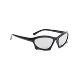 Futuristic Series Bat Y2K Sunglasses - Black Frame & Silver Mirrored Lenses Futuristic Series Bat Y2K Sunglasses - Black Frame & Silver Mirrored Lenses