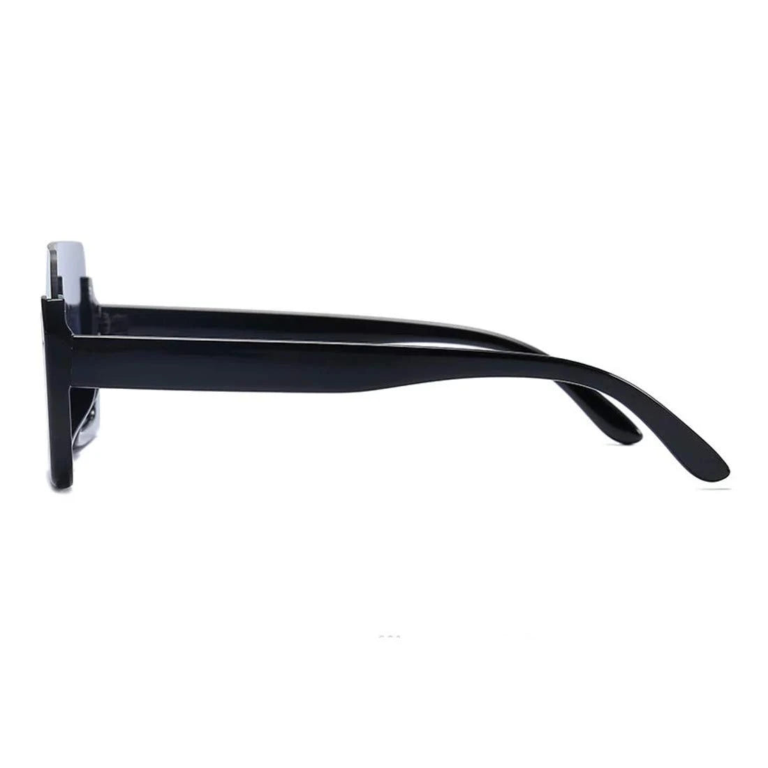 HautRim Series Half Rim Rectangular Sunglasses - Black HautRim Series Half Rim Rectangular Sunglasses - Black