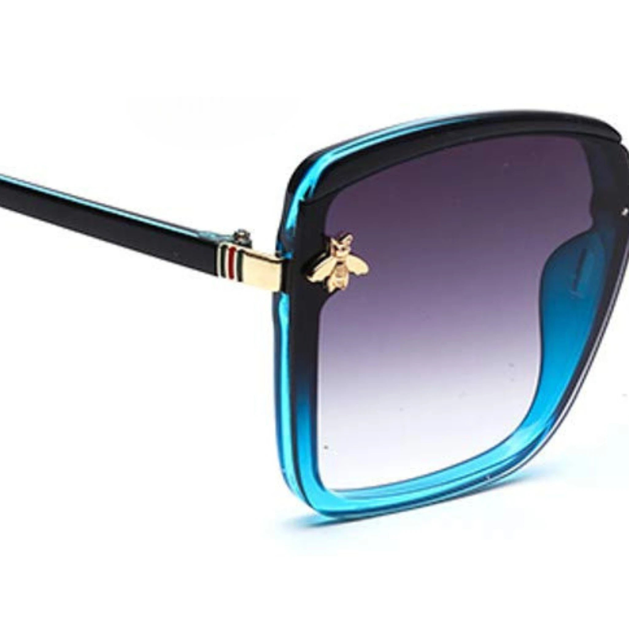 Queen Bee Oversized Square Sunglasses For Women - Blue Queen Bee Oversized Square Sunglasses For Women - Blue