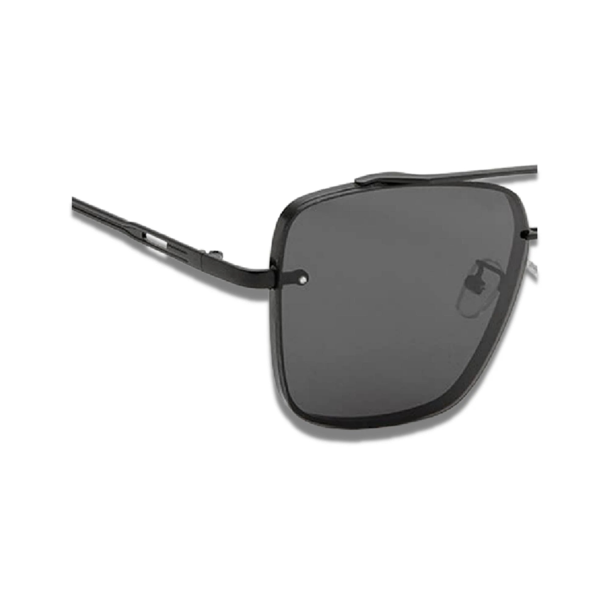 Bold Series Metal Frame Square Sunglasses - Black Bold Series Metal Frame Square Sunglasses - Black