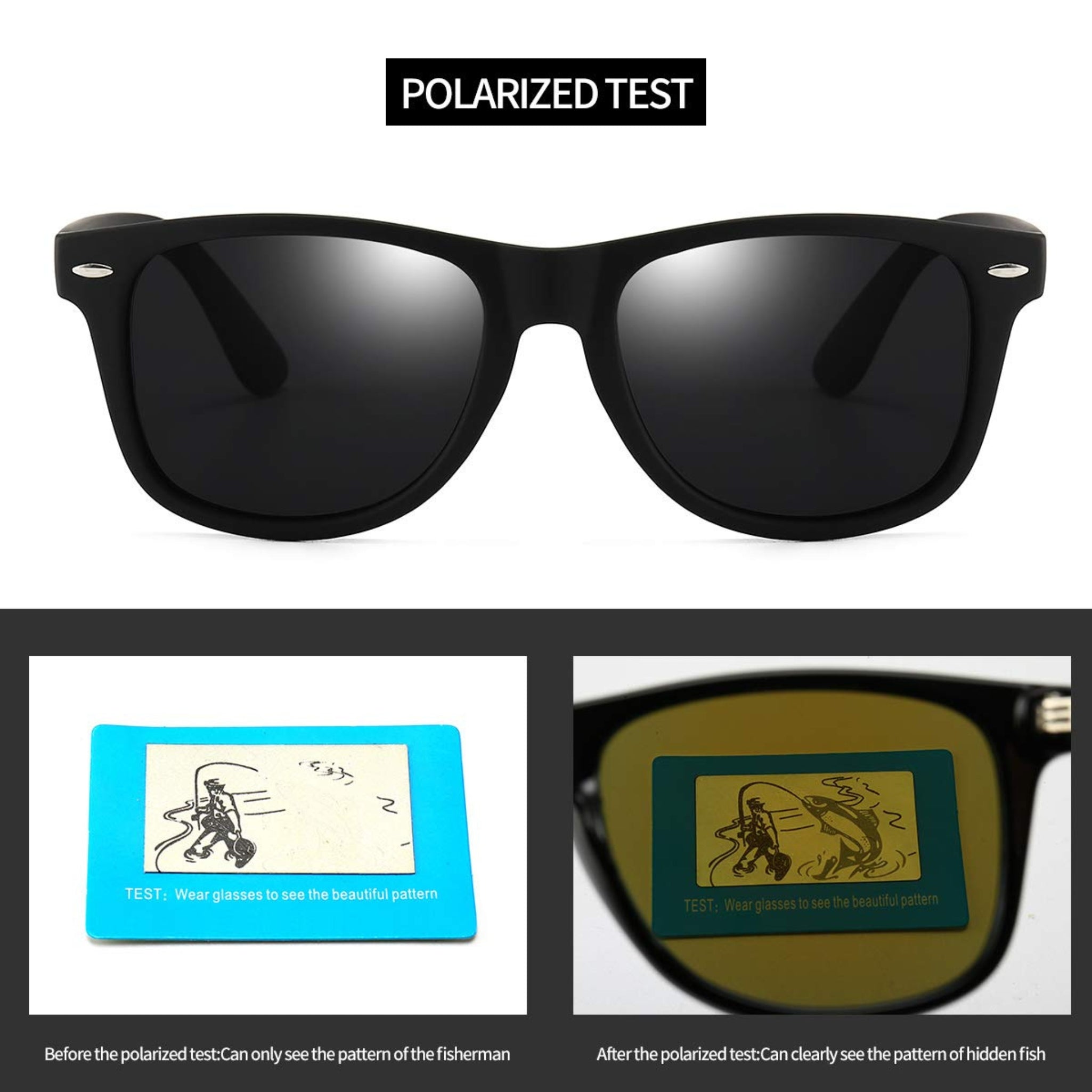 Klassic Series Polarized Wayfarer Sunglasses For Men & Women - (Matte Black Frame & Grey Lenses) Klassic Series Polarized Wayfarer Sunglasses For Men & Women - (Matte Black Frame & Grey Lenses)
